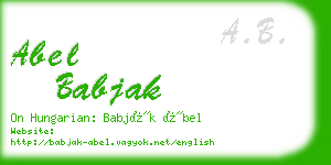 abel babjak business card